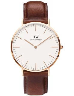 Wholesale 🌟 Daniel Wellington 40mm Classic St Mawes Rose Gold Leather ⌚ Watch ⌛