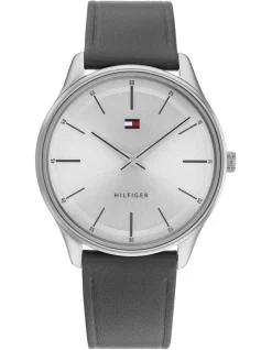 Best deal π€© Tommy Hilfiger Adrian Leather Gent's 1710465 β Watch In Grey π