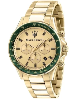 Cheap 😀 Maserati Sfida Chrono 44mm Gold ⌚ Watch R8873640005 ❤️