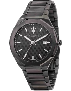 Hot Sale 😀 Maserati Stile Gun Metal Gunmetal Stainless Steel Sport ⌚ Watch 🤩