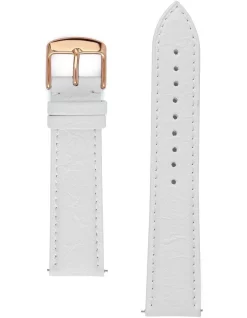 Cheapest 😀 La Enviro Pineapple Leather White Rose Gold 20mm ⌚ Watch Strap 🌟