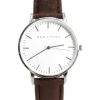 Cheap 🎉 Mon Choux Classic Brown Cork Vegan Leather ⌚ Watch 38mm In Silver 🛒