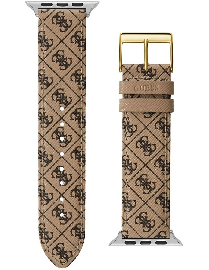 Buy π Guess Logo Leather Mens Apple β Watch Strap In Brown π