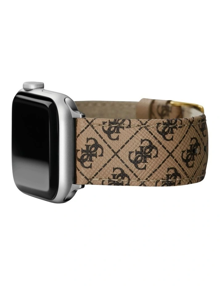 Buy π Guess Logo Leather Mens Apple β Watch Strap In Brown π - Image 7