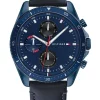 Best reviews of 🔥 Tommy Hilfiger Multi-Function 45mm Leather ⌚ Watch In Navy Blue 1791839 ❤️
