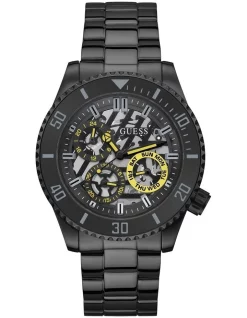 Outlet 🤩 Guess Axle GW0488G3 Stainless Steel ⌚ Watch In Black 🥰