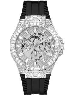 Deals 😍 Guess Dynasty GW0498G1 44mm Silicone ⌚ Watch In Black 🥰