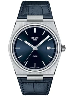 Best reviews of ⌛ Tissot PRX T1374101604100 ⌚ Watch In Blue Leather 🌟