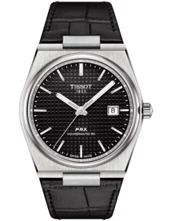Best reviews of 🥰 Tissot PRX Powermatic 80 T1374071605100 Automatic ⌚ Watch In Black Leather 🎉