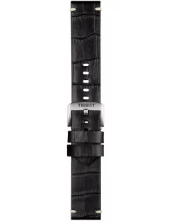 Budget 🌟 Tissot Official Leather 22mm ⌚ Watch Strap In Black 🔥