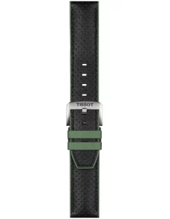 Best Pirce 😀 Tissot Official Leather And Rubber 22mm ⌚ Watch Strap In Green 🌟