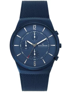 New 🔥 Skagen Melbye Blue Chronograph ⌚ Watch SKW6803 🤩