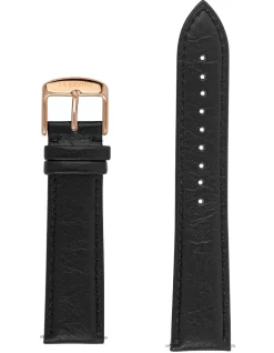 Promo 🎉 La Enviro Pineapple Leather Black Rose Gold 20mm ⌚ Watch Strap 💯