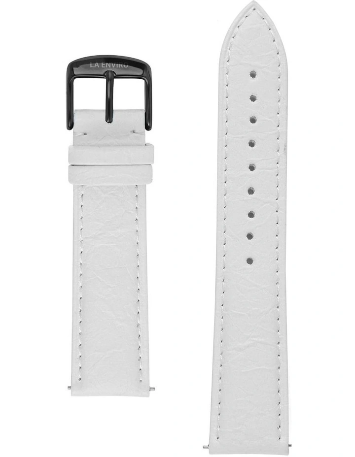 Best Sale βοΈ La Enviro Pineapple Leather 20mm White/Black Strap β