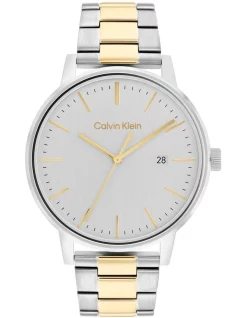 Cheap 🧨 Calvin Klein Linked Bracelet For Him Two Tone Stainless Steel ⌚ Watch 25200055 🔥