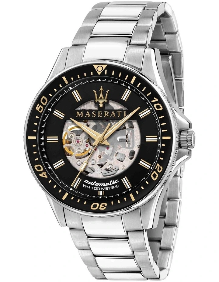 Budget β€οΈ Maserati Sfida Automatic Skeleton Silver β Watch π