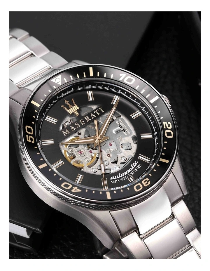 Budget β€οΈ Maserati Sfida Automatic Skeleton Silver β Watch π - Image 5