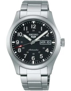 Budget 👍 Seiko 5 Sports Black Dial Silver Automatic ⌚ Watch 🤩