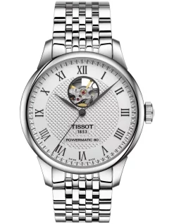 Hot Sale 🎁 Tissot Le Locle Powermatic 80 Open Heart T0064071103302 ⌚ Watch In Silver 🛒