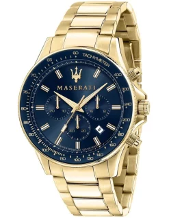 Cheapest 🎉 Maserati Sfida Chrono 44mm Gold Bracelet ⌚ Watch R8873640008 ✔️