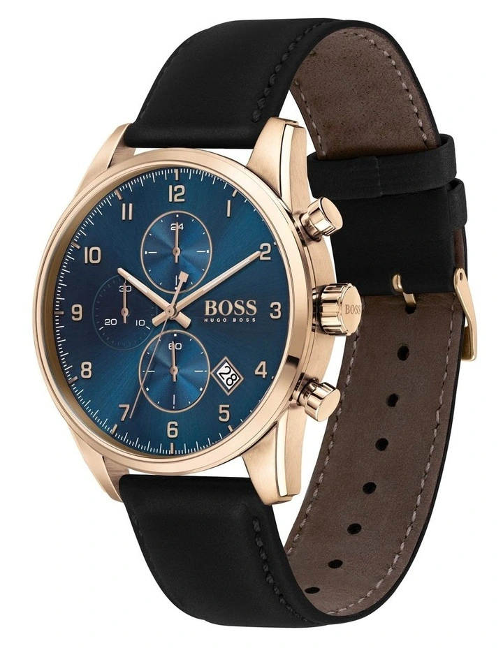 Best Sale β HUGO BOSS Skymaster 44mm Blue Leather β Watch 1513783 π - Image 2