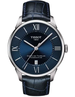 Flash Sale 😀 Tissot Chemin Des Tourelles Powermatic 80 T0994071604800 Automatic ⌚ Watch In Blue 😀