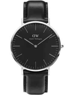 Wholesale 🎁 Daniel Wellington 40mm Classic Sheffield Silver Leather ⌚ Watch ❤️