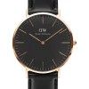 Brand new 🌟 Daniel Wellington 40mm Classic Sheffield Black/Rose Gold Leather ⌚ Watch 😍