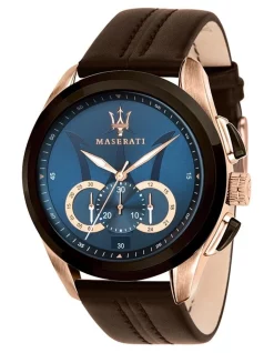 Wholesale 👍 Maserati Traguardo Blue Leather Chronograph ⌚ Watch R8871612024 ❤️
