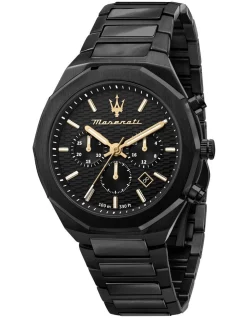 Cheapest 👏 Maserati Stile Stainless Steel Chronograph ⌚ Watch R8873642005 In Black ✨