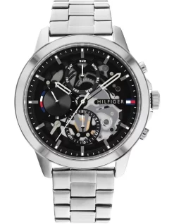 Top 10 👏 Tommy Hilfiger Henry Stainless Steel Dial Gent's 1710477 ⌚ Watch In Black 🧨