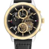 Best Sale 🔔 Tommy Hilfiger Henry Leather Gent's 1710474 ⌚ Watch In Black 🤩