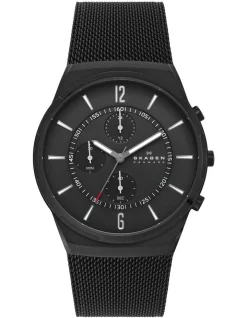 Discount 👏 Skagen Melbye Black Chronograph ⌚ Watch SKW6802 🛒