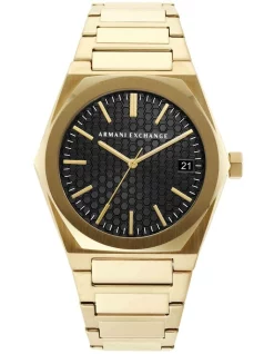 Promo ⌛ Armani Exchange Geraldo Gold Tone Analogue ⌚ Watch AX2810 🛒