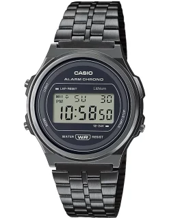 Outlet 🔥 Casio Vintage Silver Resin Chronograph ⌚ Watch A171Wegg-1A 😉