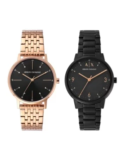 Buy 🔔 Armani Exchange AX7143SET Analogue ⌚ Watch Set In Black/Gold ⌛