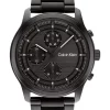 Discount 👏 Calvin Klein Sport Ionic Men's Qtz Multifunction ⌚ Watch 25200209 In Plated Black Steel ✔️