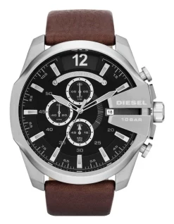Coupon 🥰 Diesel DZ4290 Mega Chief ⌚ Watch In Brown/Silver 🤩
