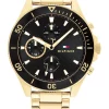 Deals ⌛ Tommy Hilfiger Larson Ionic Thin Gold Plated Steel Qtz Multifunction ⌚ Watch 1791919 🧨