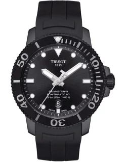 Outlet 🎁 Tissot Seastar 1000 Powermatic 80 T1204073705100 Automatic ⌚ Watch In Black 😍
