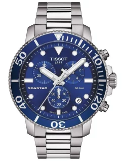 Promo 🛒 Tissot Seastar 1000 Chronograph T1204171104100 ⌚ Watch In Blue 🧨