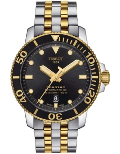 New 💯 Tissot Seastar 1000 Powermatic 80 T1204072205100 Automatic ⌚ Watch In Grey/Yellow Gold ✨