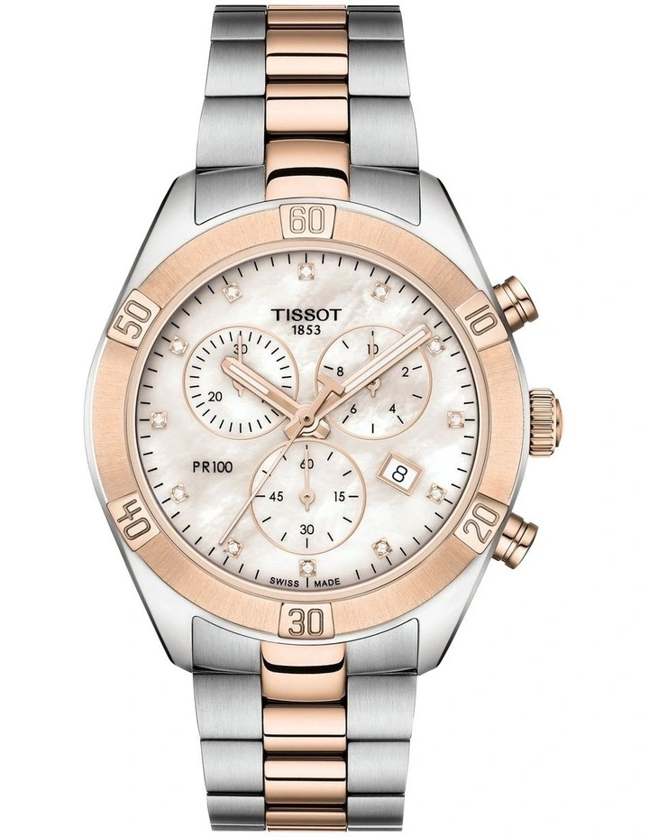 Coupon โค๏ธ Tissot PR 100 Sport Chic Chronograph T1019172211600 โ Watch In Pearl Grey/Rose Gold ๐ 1 Coupon โค๏ธ Tissot PR 100 Sport Chic Chronograph T1019172211600 โ Watch In Pearl Grey/Rose Gold ๐