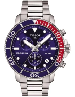 Promo ❤️ Tissot Seastar 1000 Chronograph T1204171104103 ⌚ Watch In Blue 🎉