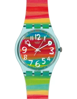 Promo 👍 Swatch Color The Sky Multicoloured Quartz ⌚ Watch ❤️