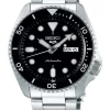 New 🎉 Seiko Gents 5 Series Silver/Black Automatic Sports ⌚ Watch SRPD55K 🌟