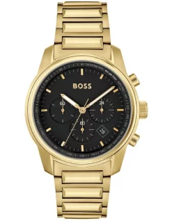 Coupon π Hugo Boss Trace Black Dial Stainless Steel Qtz Chrono β Watch 1514006 π