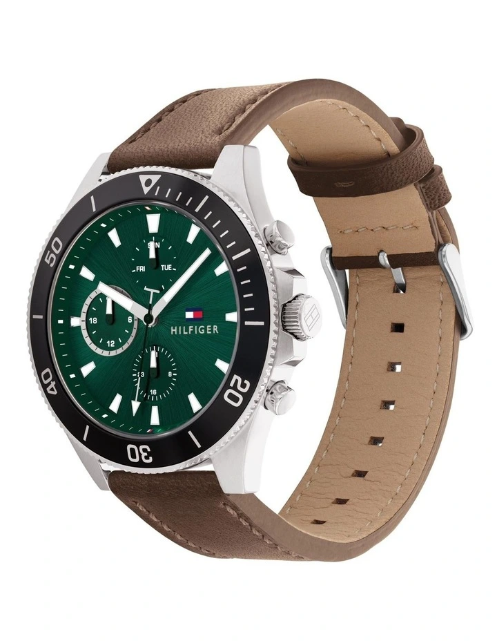 Flash Sale π€© Tommy Hilfiger Larson Leather Qtz Multifunction 1791983 β Watch In Brown β€οΈ - Image 2