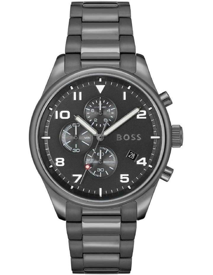Top 10 π Hugo Boss View Black Dial Steel Qtz Chrono β Watch 1513991 π
