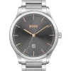 Discount 👏 Hugo Boss Reason Grey Stainless Steel Qtz ⌚ Watch 1513979 🌟